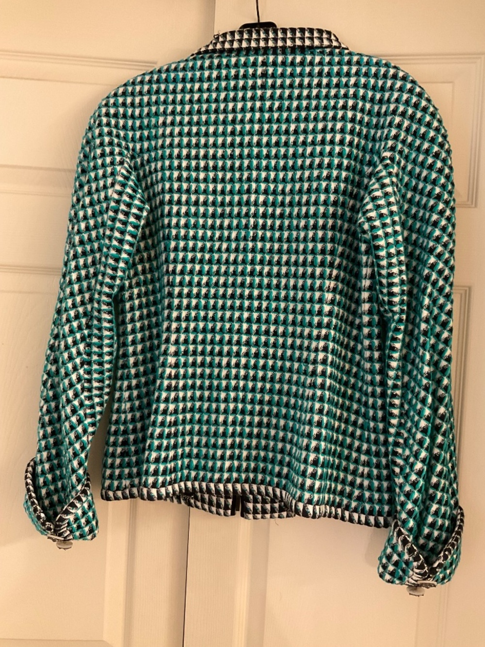 Chanel Tweed jacket in green/white/navy color 40 FR (New) - Picture 2 of 9